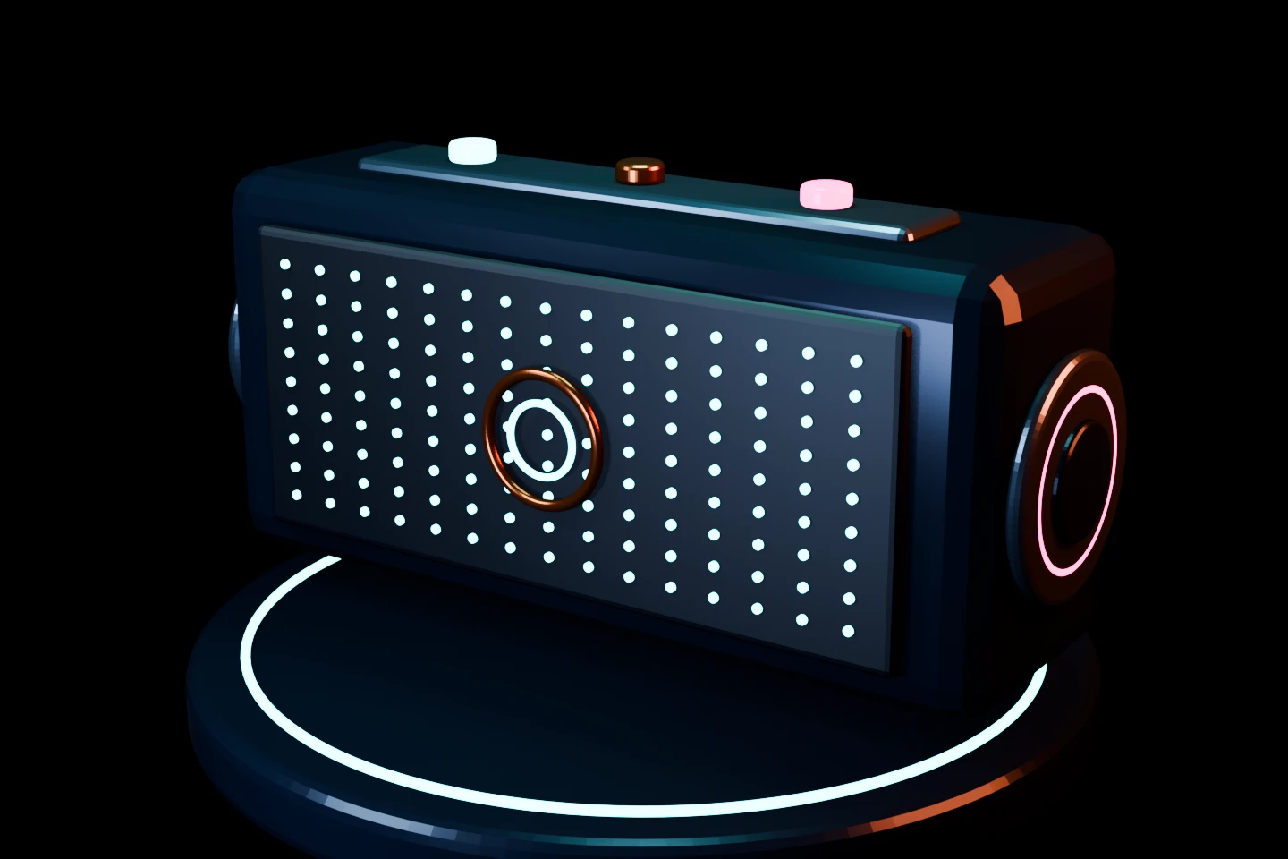 Pulse One speaker concept modeled and rendered in Blender 5.2.1